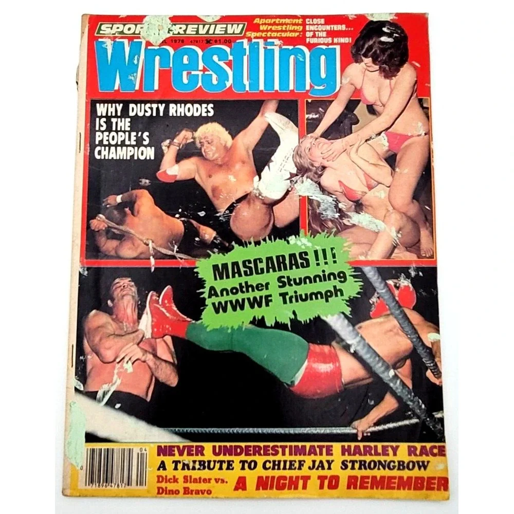 SPORTS REVIEW WRESTLING APRIL 1978 DUSTY‎ RHODES WOMEN APARTMENT WRESTLING